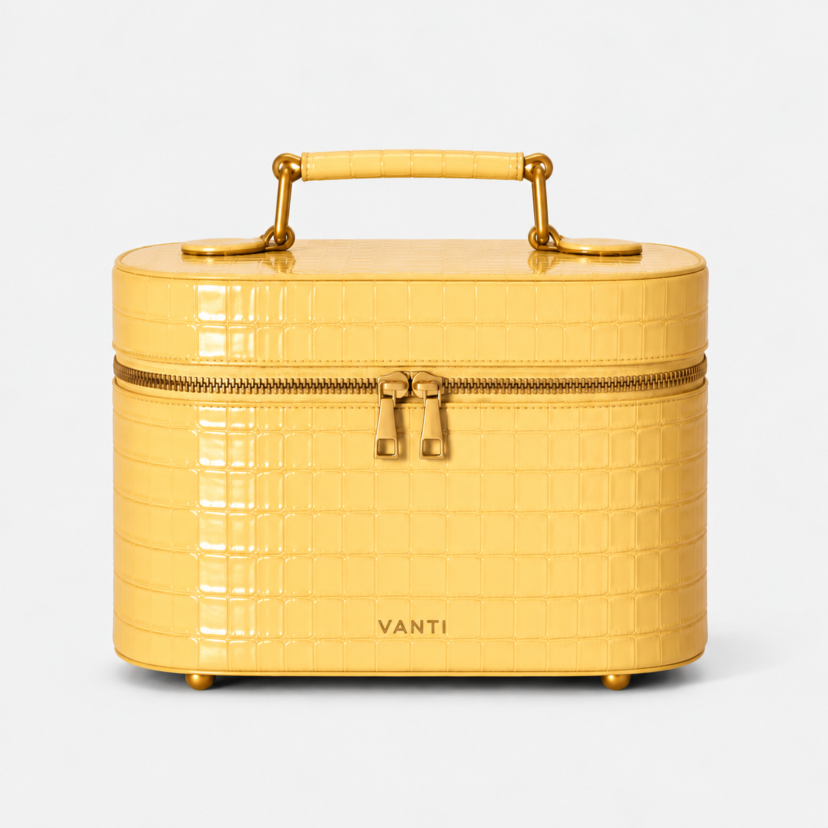 VANTI Croc Vanity Case - Yellow