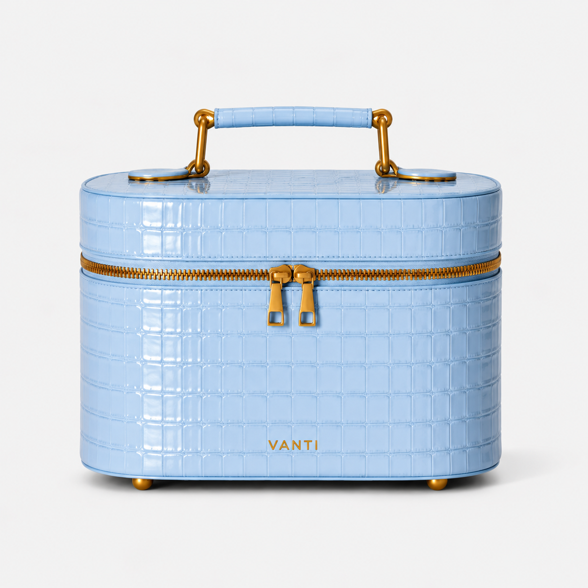 VANTI Croc Vanity Case - Blue